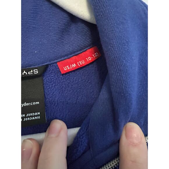 Spyder Major Cable Stryke Knit Royal Blue Fleece Zip Up Sweater Jacket Women's M - Picture 6 of 9